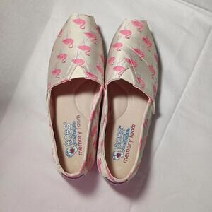 BOBS by SKECHERS Pink Flamingo Slides With Memory Foam Women’s Size 7w